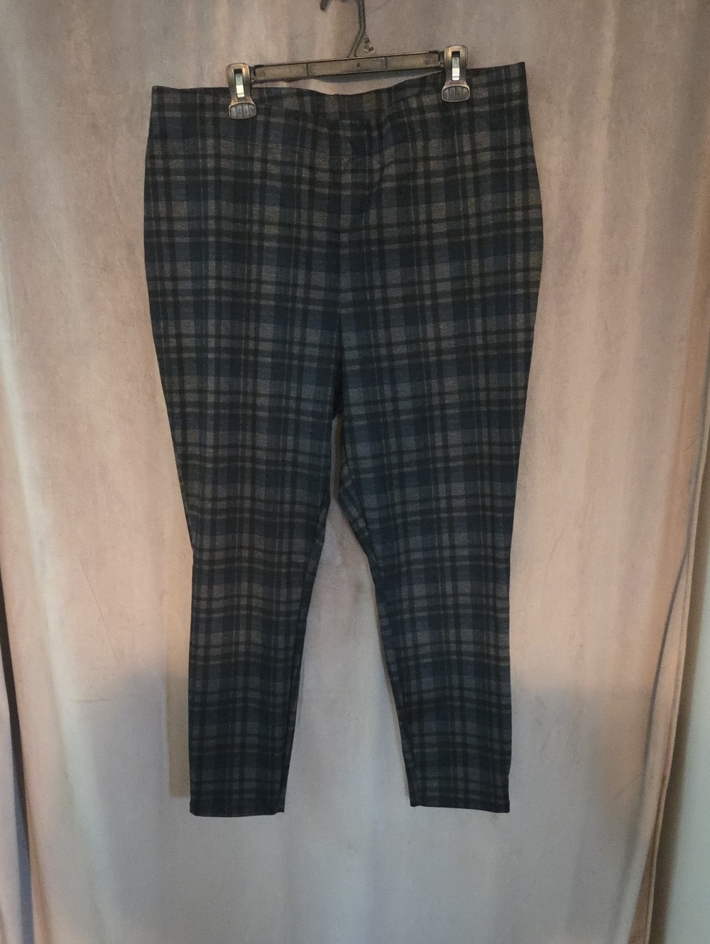 Penningtons 2X Plaid Chinos in Charcoal and Navy